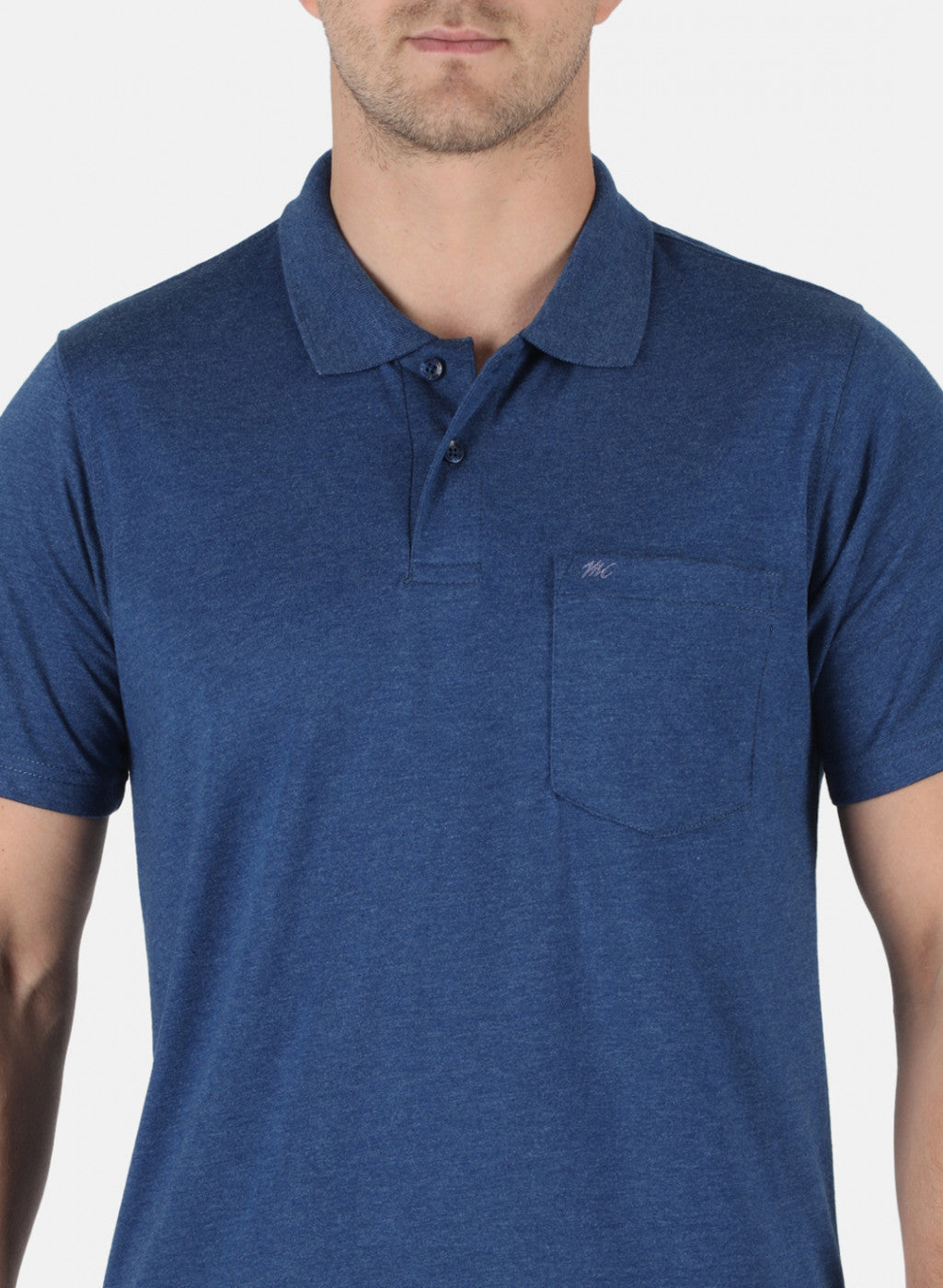 Men Blue Plain T-Shirt