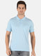 Men Sky Blue Plain T-Shirt