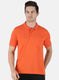 Men Orange Plain T-Shirt