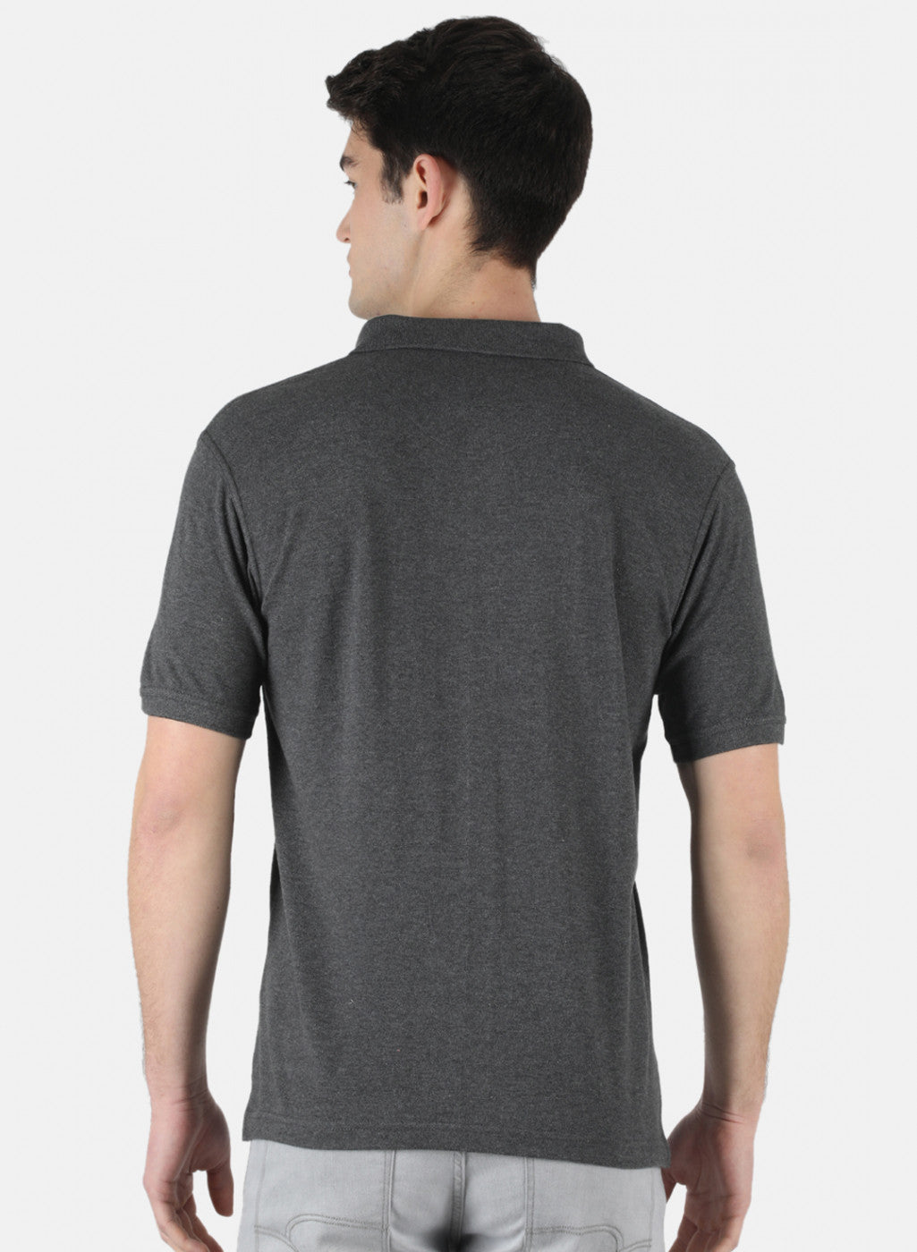 Men Grey Plain T-Shirt