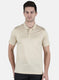 Men Beige Plain T-Shirt