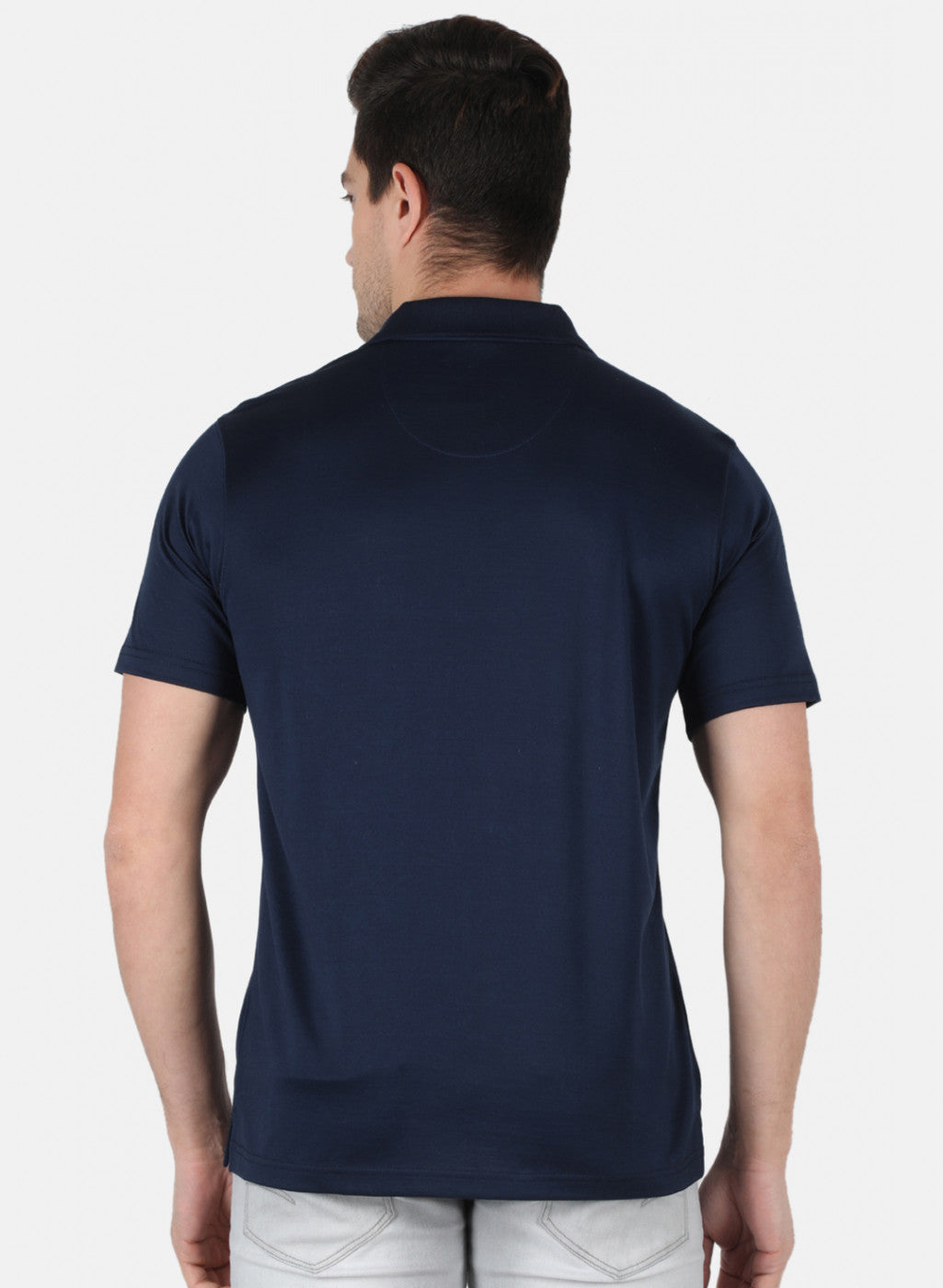 Men NAvy Blue Plain T-Shirt