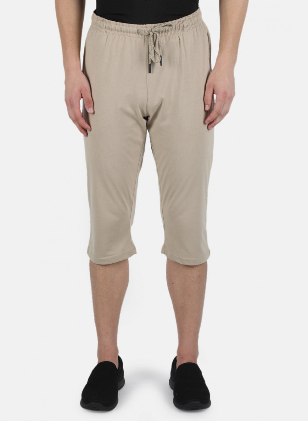 Men Beige Plain Capri