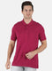Men Pink Plain T-Shirt