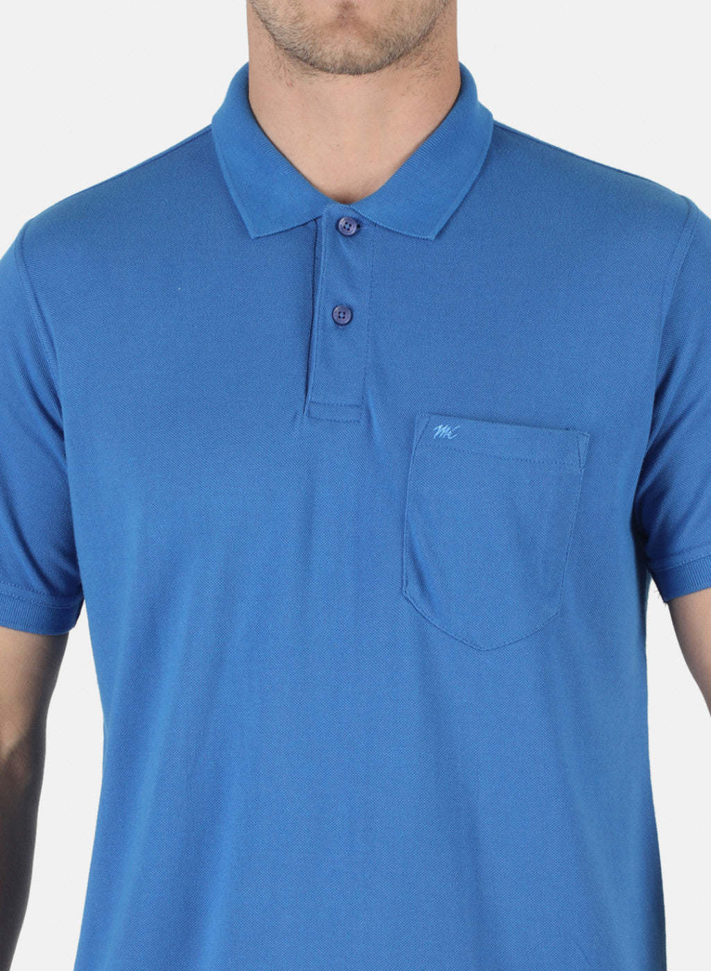 Men Blue Plain T-Shirt