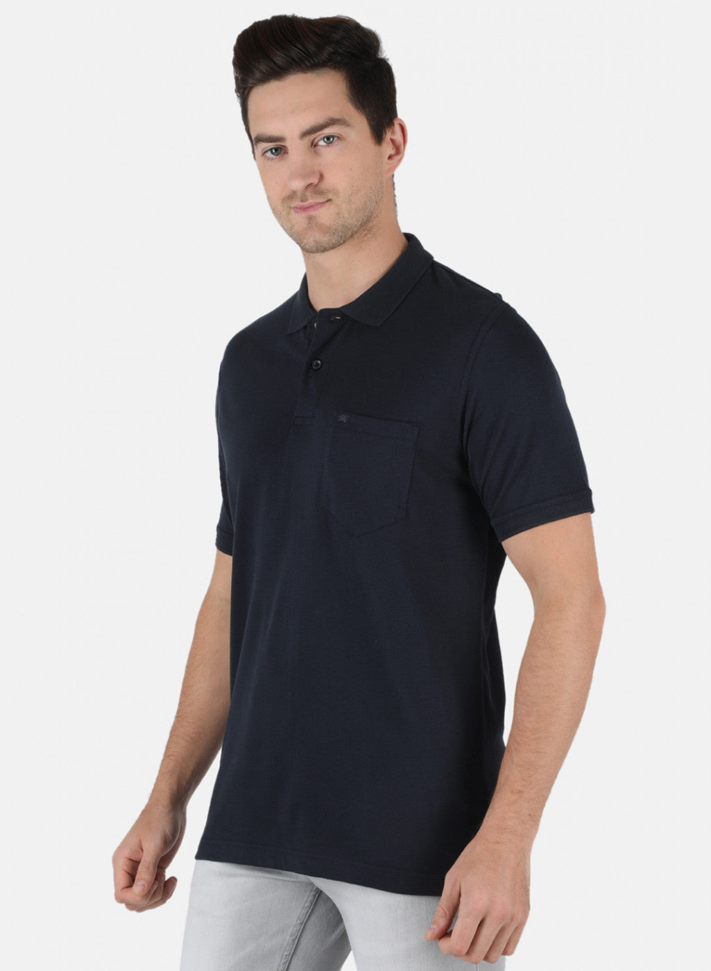 Men NAvy Blue Plain T-Shirt