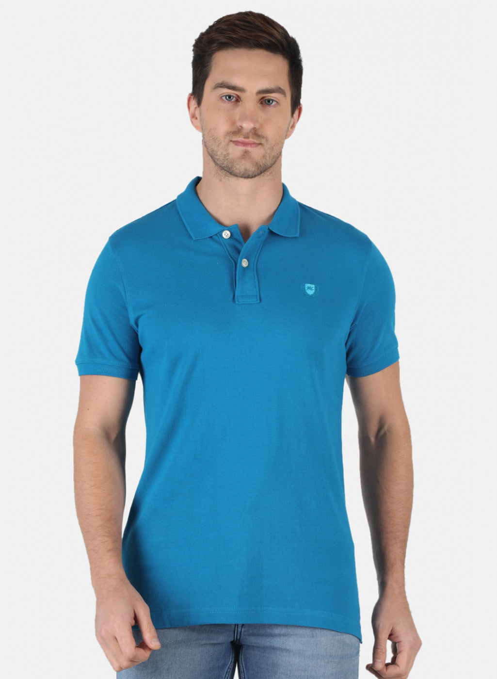 Men Blue Plain T-Shirt