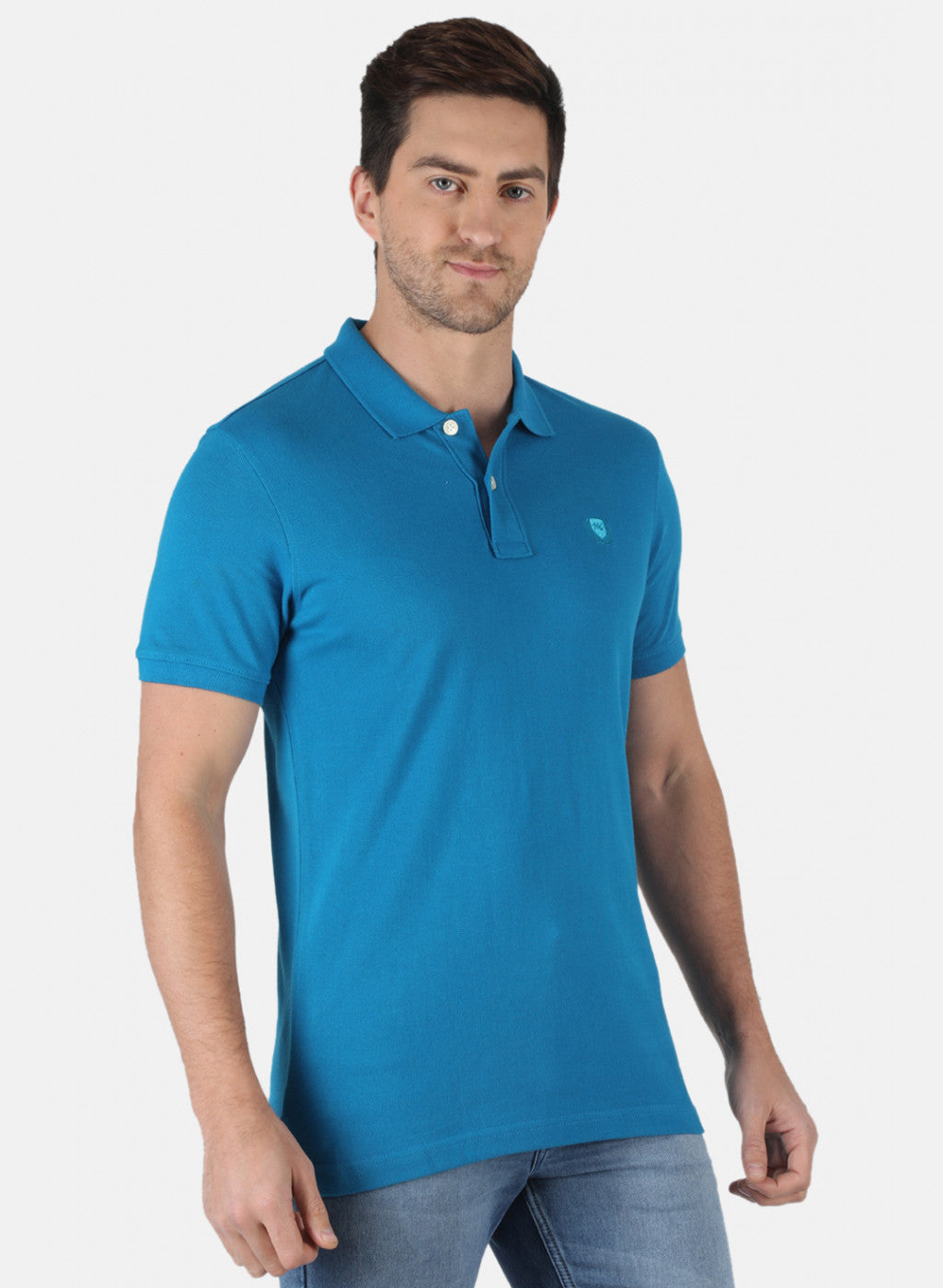 Men Blue Plain T-Shirt