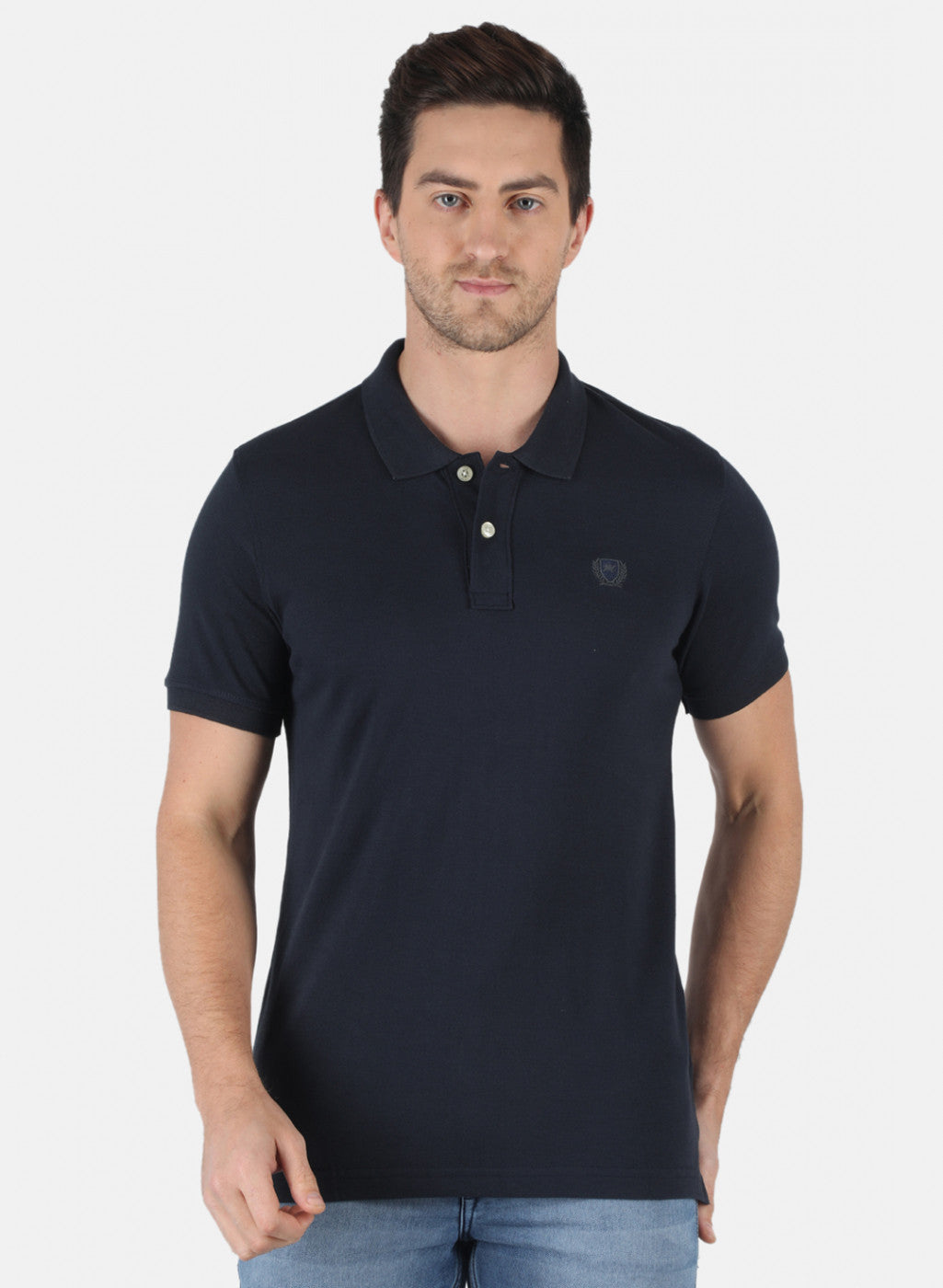 Men NAvy Blue Plain T-Shirt