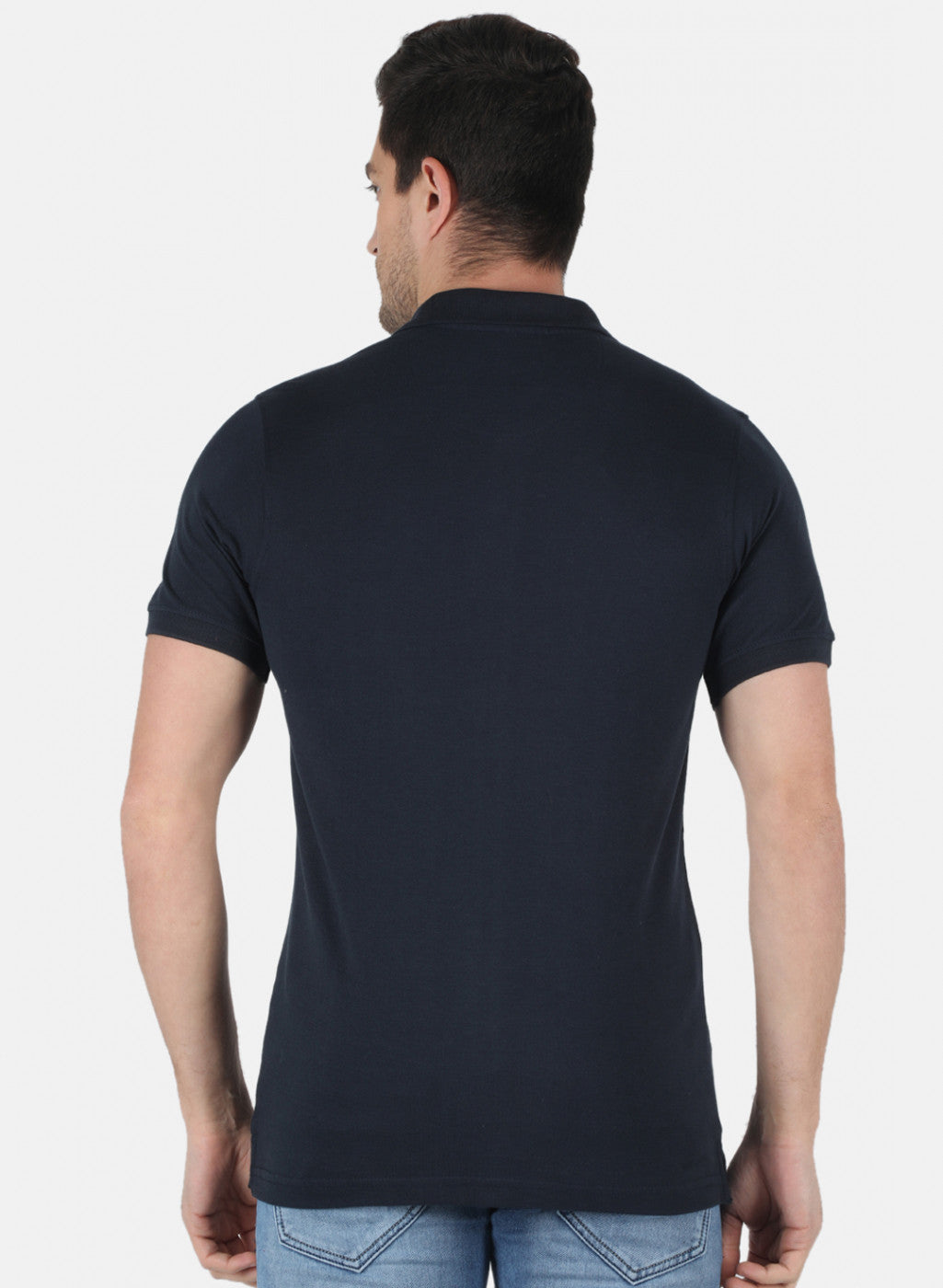 Men NAvy Blue Plain T-Shirt