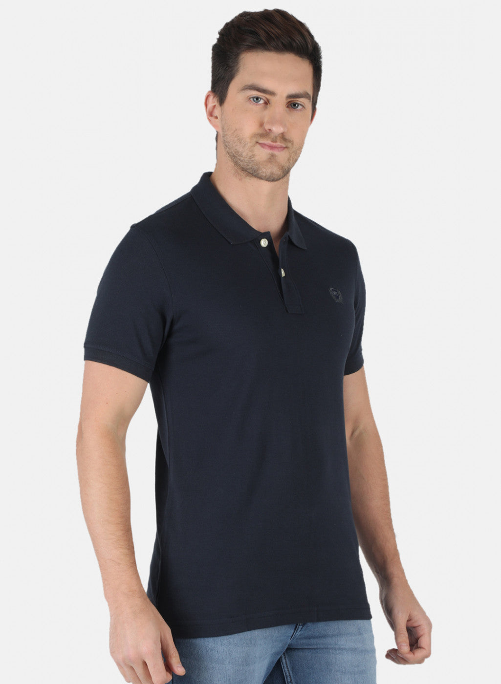 Men NAvy Blue Plain T-Shirt