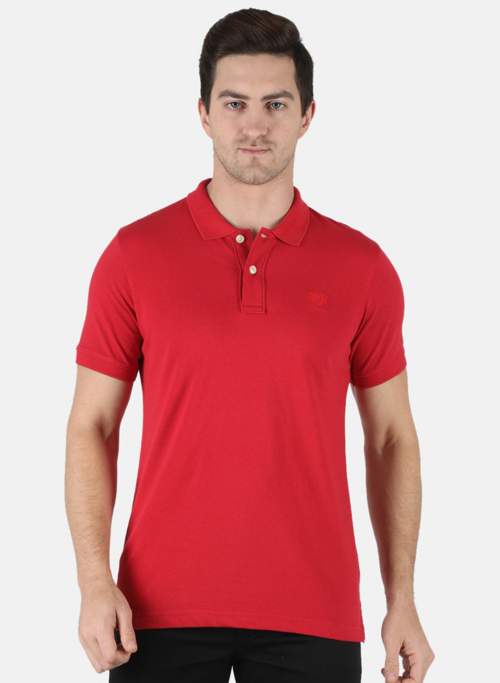 Men Red Plain T-Shirt