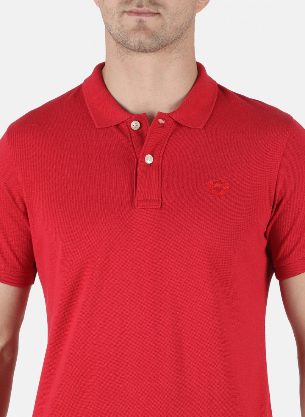 Men Red Plain T-Shirt