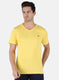 Men Yellow Plain T-Shirt