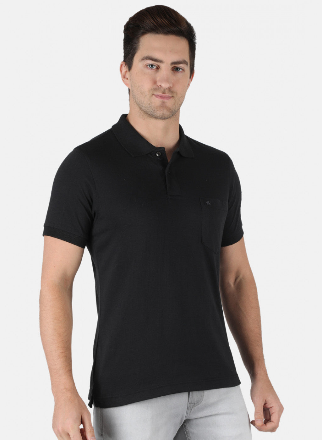Men Blue Plain T-Shirt