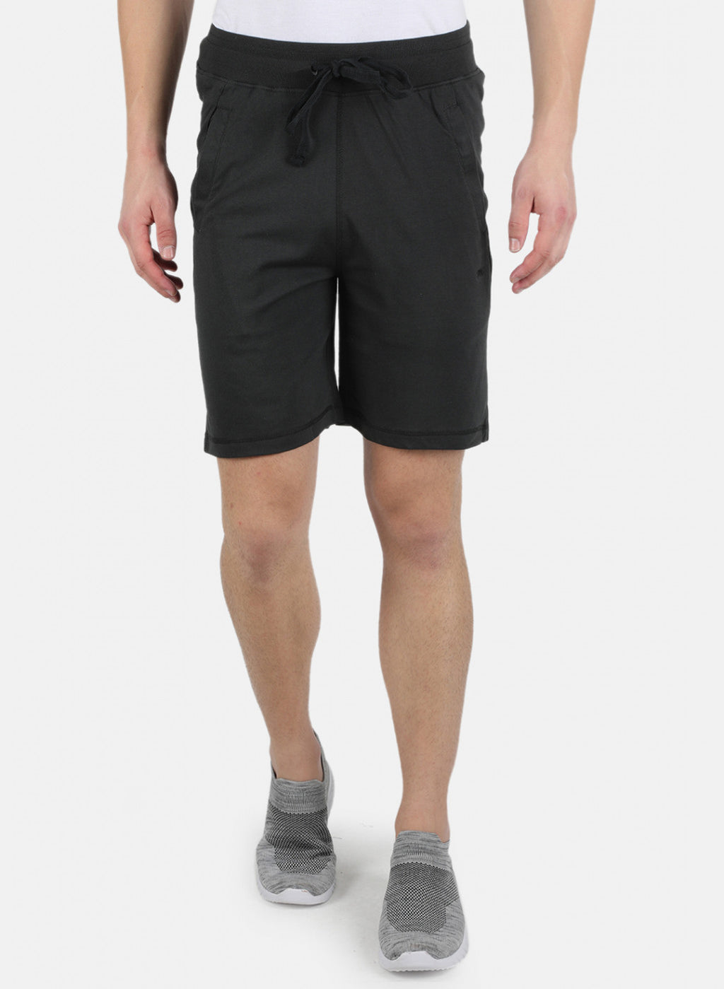 Men Grey Plain Bermuda
