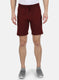 Men Maroon Plain Bermuda