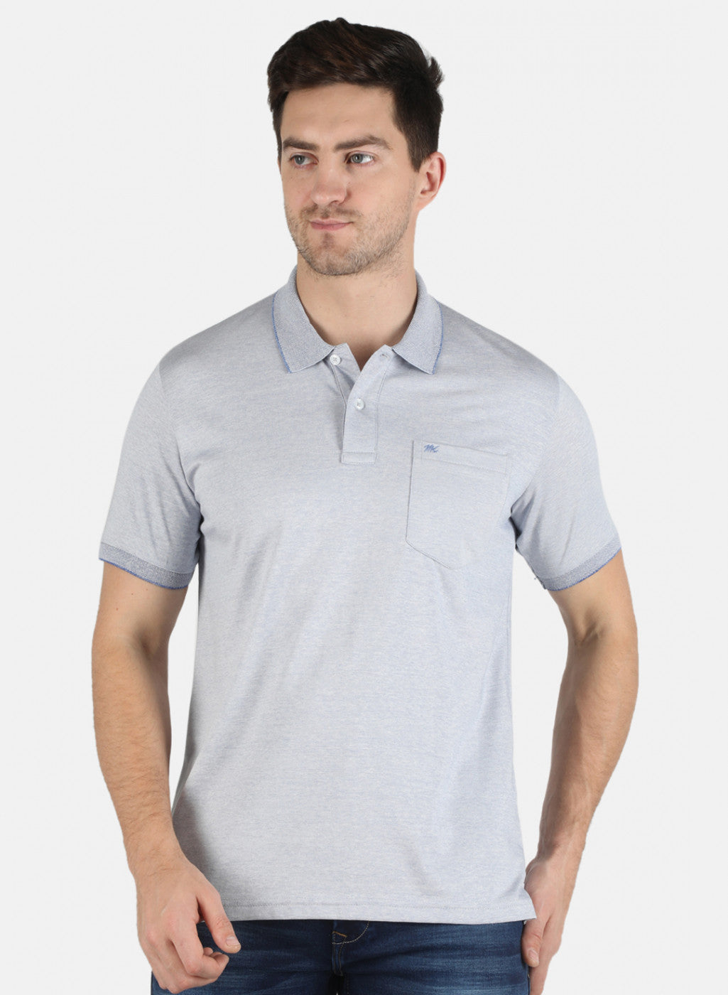 Men Grey Plain T-Shirt