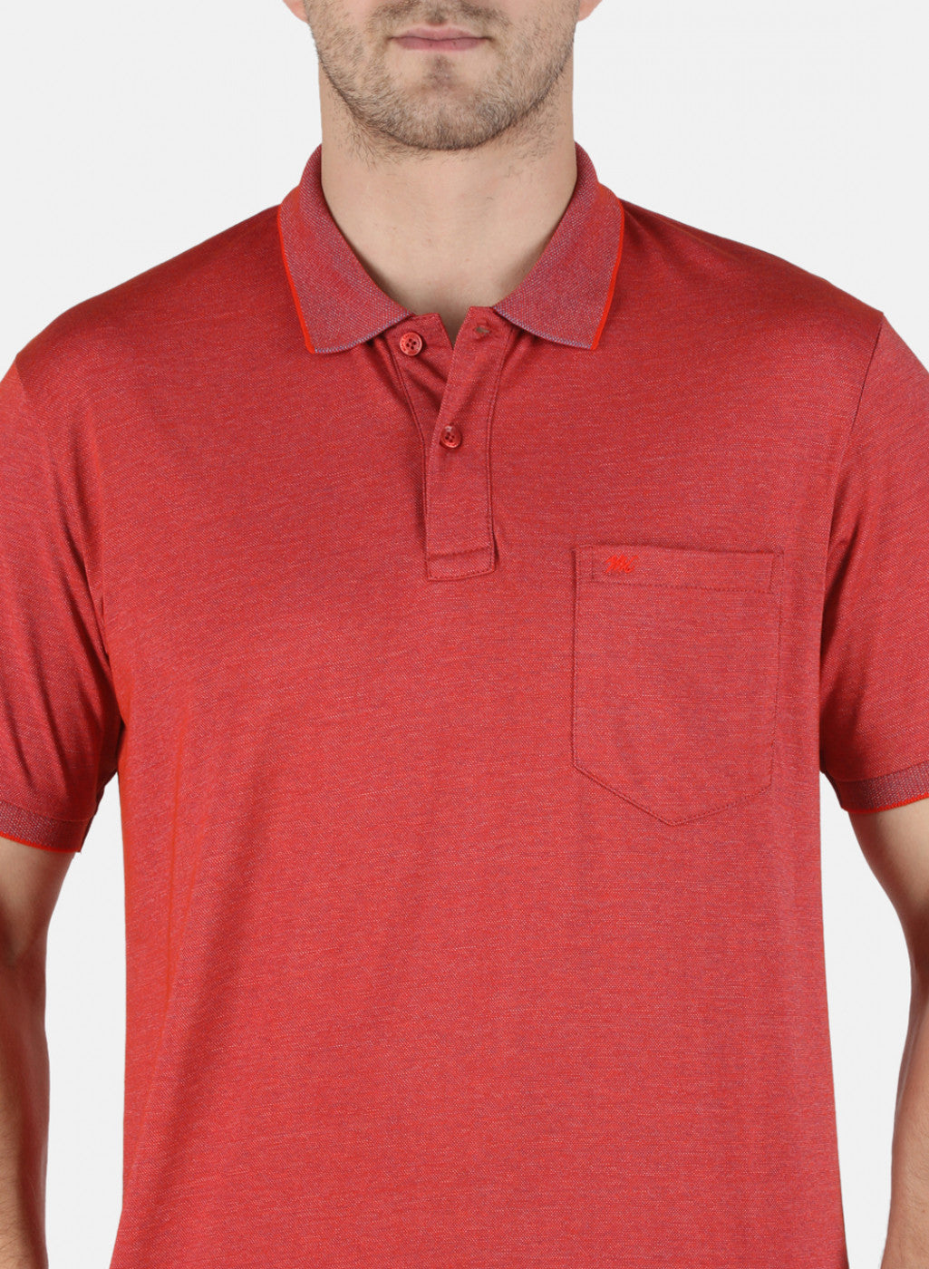 Men Orange Plain T-Shirt