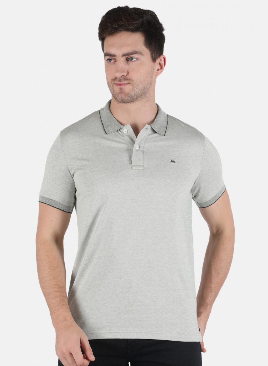 Men Green Plain T-Shirt