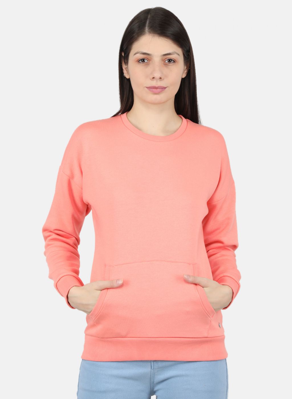 Women Pink Solid Sweatshirt