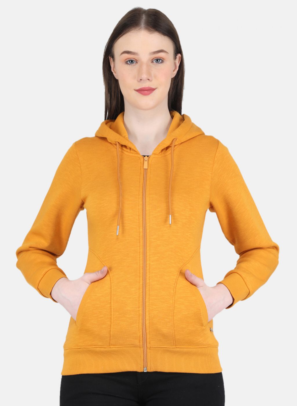 Women Mustard Solid Sweatshirt