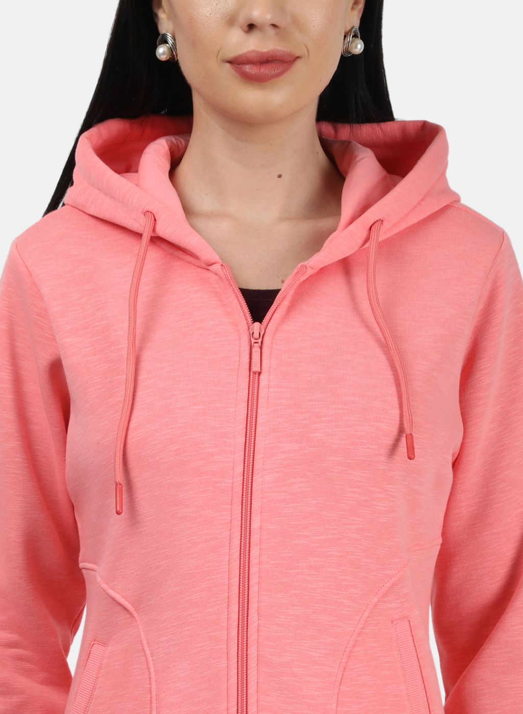 Women Pink Solid Sweatshirt