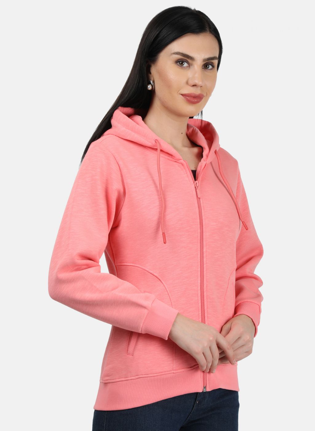Women Pink Solid Sweatshirt
