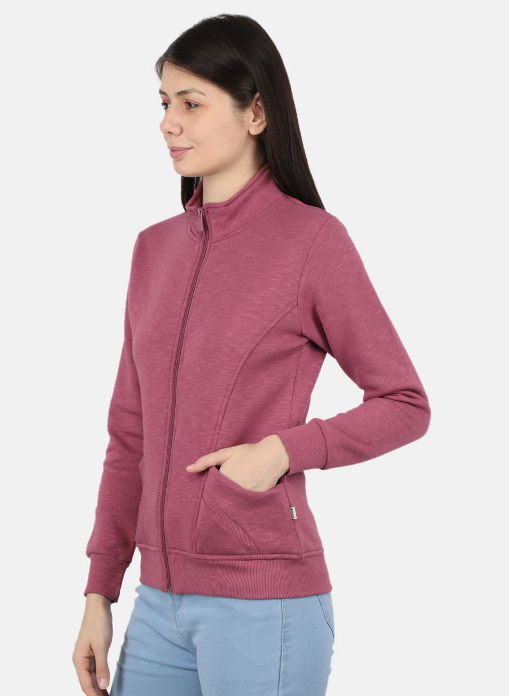 Women Pink Solid Sweatshirt