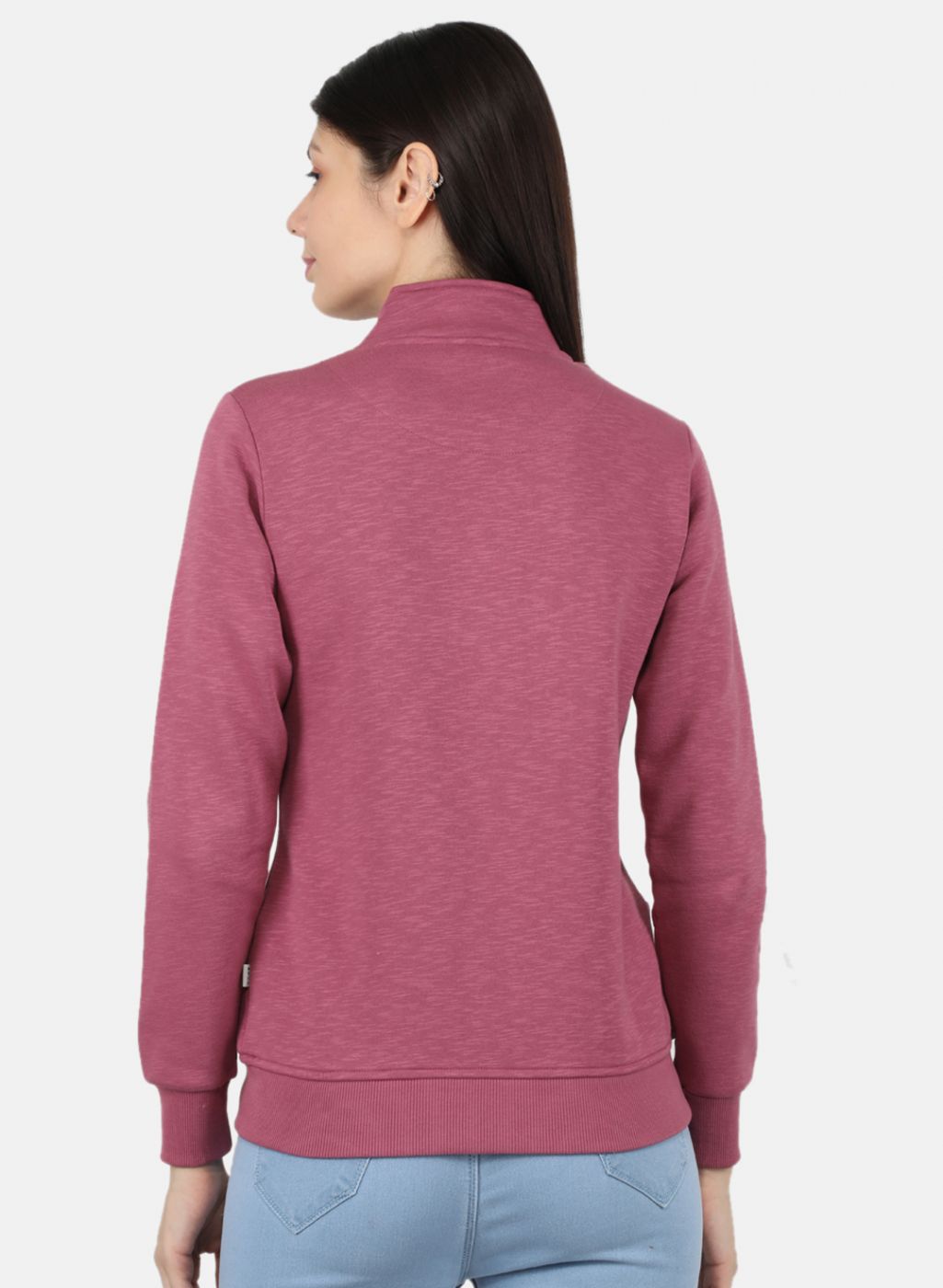 Women Pink Solid Sweatshirt
