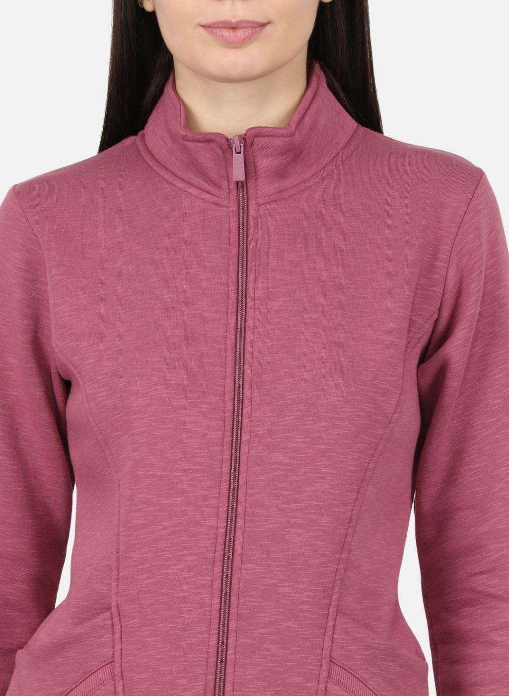 Women Pink Solid Sweatshirt
