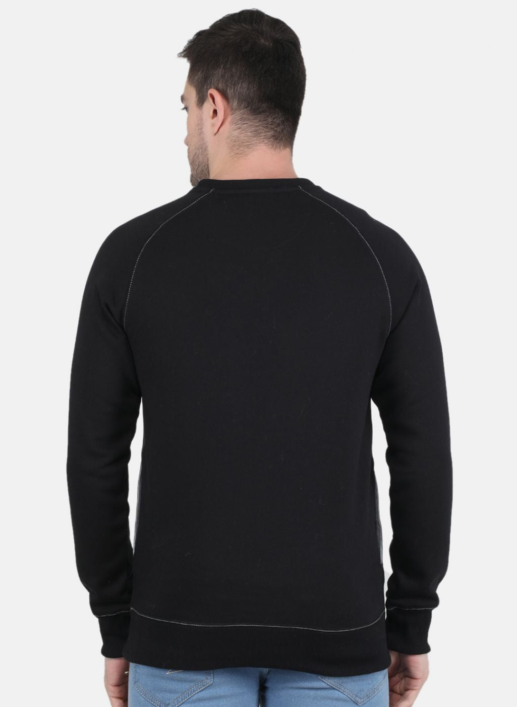 Men Black Solid Sweatshirt