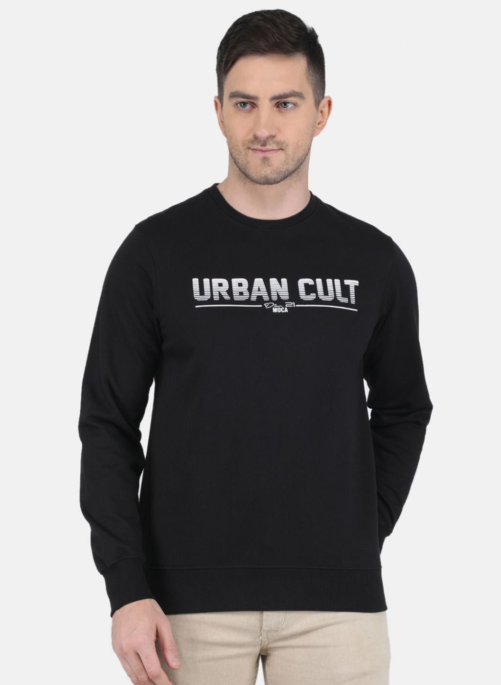 Men Black Solid Sweatshirt