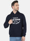 Men NAvy Blue Solid Sweatshirt