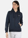 Women Blue Solid Sweatshirt