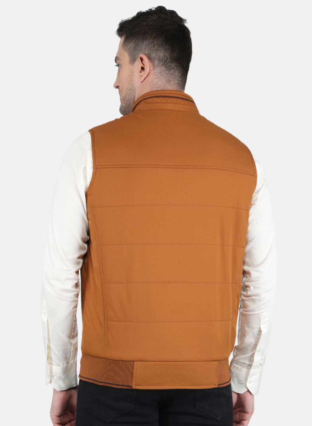 Men Brown Solid Jacket