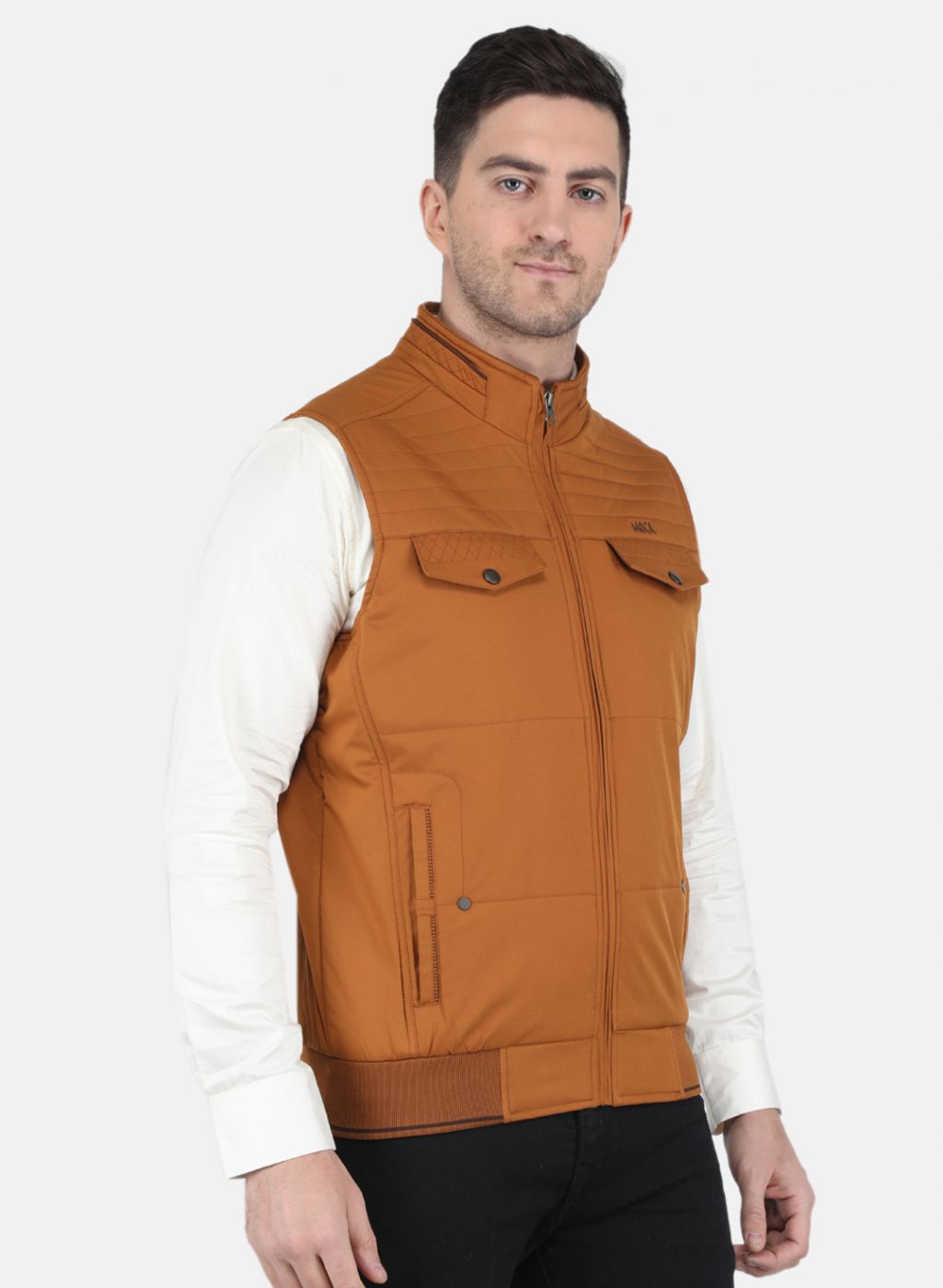 Men Brown Solid Jacket