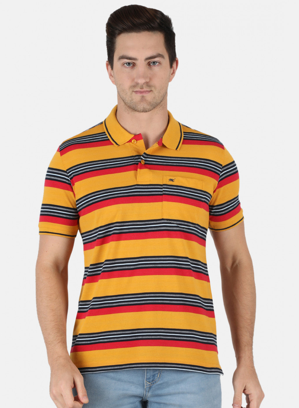 Men Yellow Stripe T-Shirt