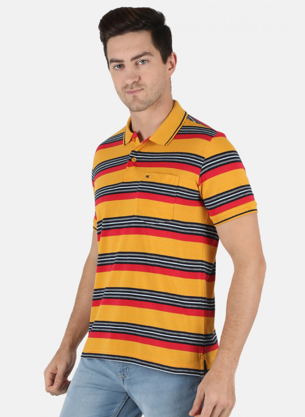 Men Yellow Stripe T-Shirt
