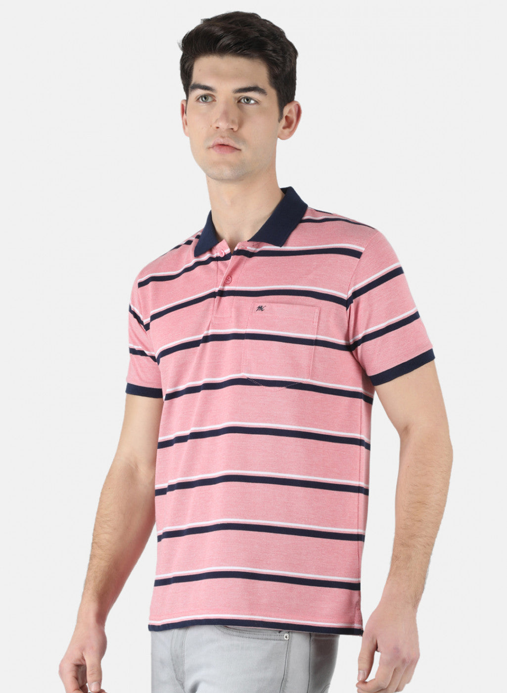 Men Pink Stripe T-Shirt
