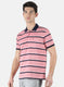Men Pink Stripe T-Shirt