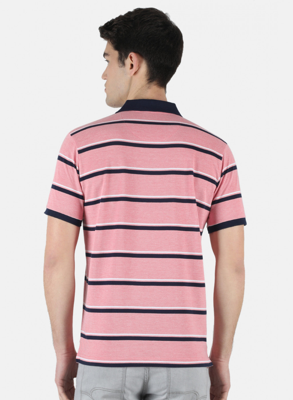 Men Pink Stripe T-Shirt