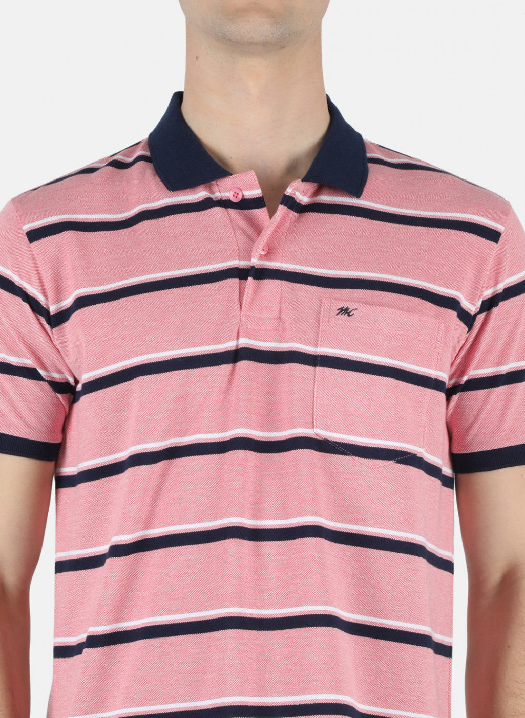 Men Pink Stripe T-Shirt