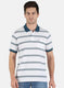 Men White Stripe T-Shirt
