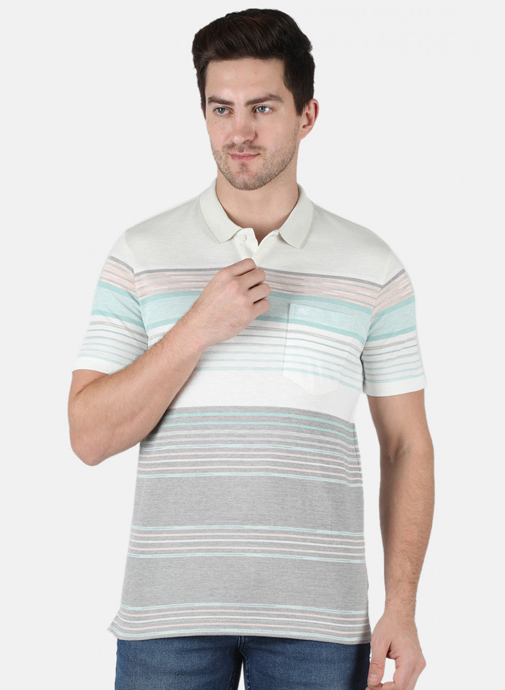 Men Blue Stripe T-Shirt