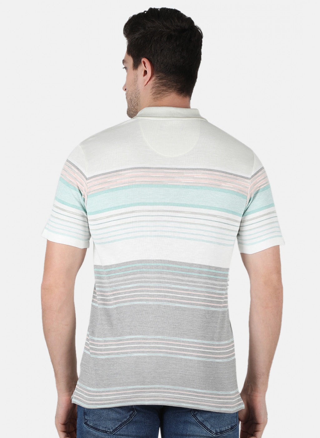 Men Blue Stripe T-Shirt