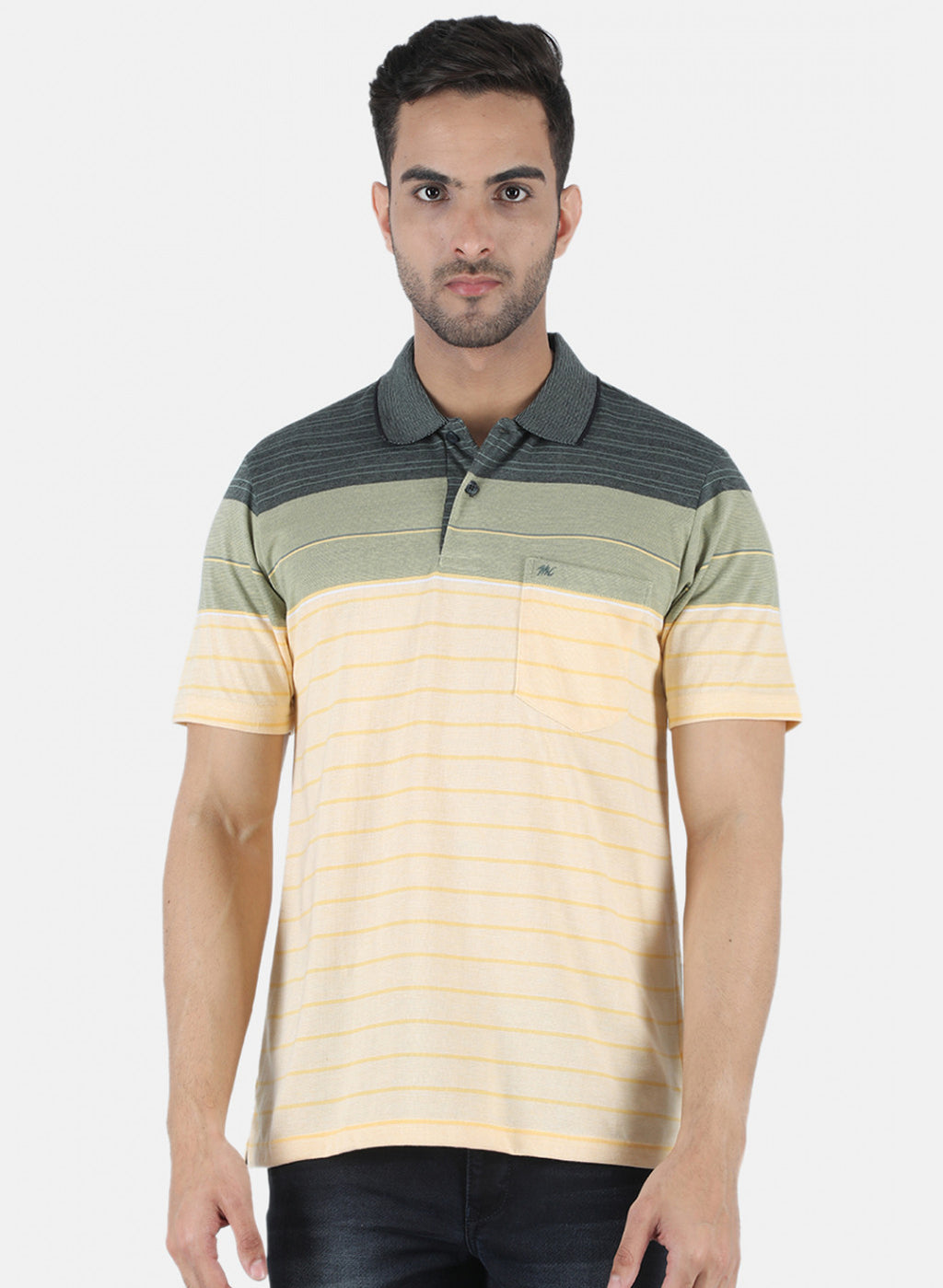 Men Green Stripe T-Shirt