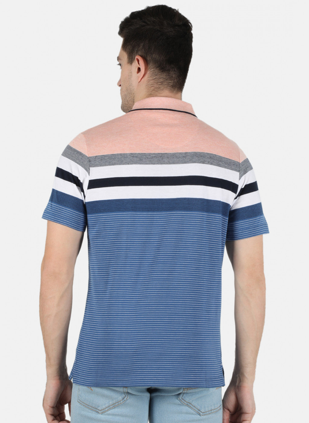 Men Pink Stripe T-Shirt