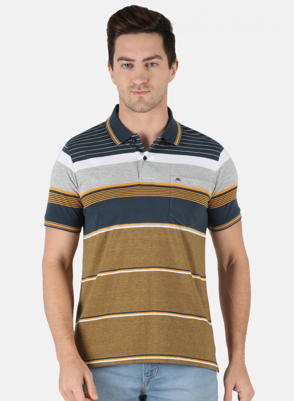 Men Mustard Stripe T-Shirt