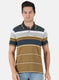 Men Mustard Stripe T-Shirt